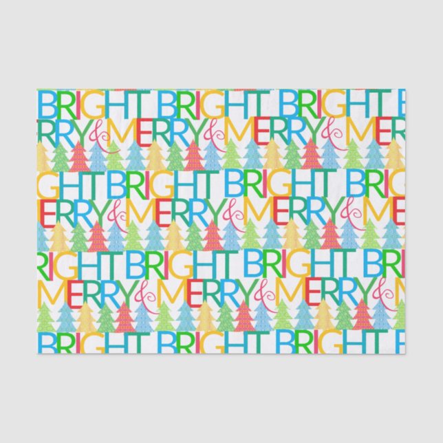 Colourful Trees Holiday Tissue Paper (Front)