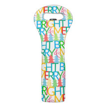 Colourful Trees Holiday Wine Tote