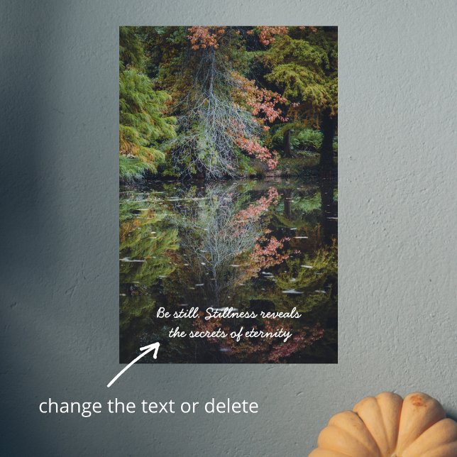 Colourful trees reflecting upon the calm water poster (Creator Uploaded)