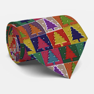 Colourful Trees Stylish Holiday Necktie
