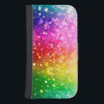 Colourful Trendy Abstract Bokeh Glitter Samsung S4 Wallet Case<br><div class="desc">Cool bright vibrant rainbow colours abstract  modern trendy bokeh glitter pattern.</div>
