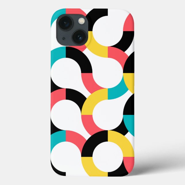 Colourful, trendy, cheerful, fun modern geometric Case-Mate iPhone case (Back)