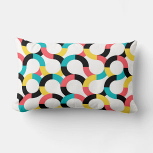 Colourful, trendy, cheerful, fun modern geometric lumbar pillow