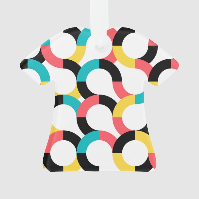 Colourful, trendy, cheerful, fun modern geometric ornament (Back)