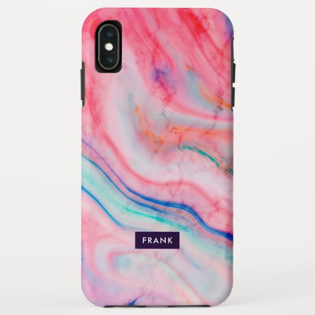 Colourful trendy faux agate stone texture Case-Mate iPhone case (Back)