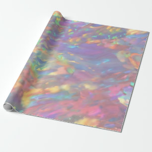 Colourful Trendy faux holographic opal Wrapping Paper