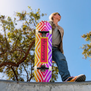 Colourful Trendy Geometric Skateboard