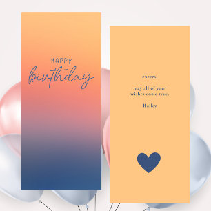 Colourful Trendy Ombre Rainbow Happy Birthday Card