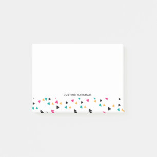 Colourful Triangle Confetti Personalized Post-it Notes