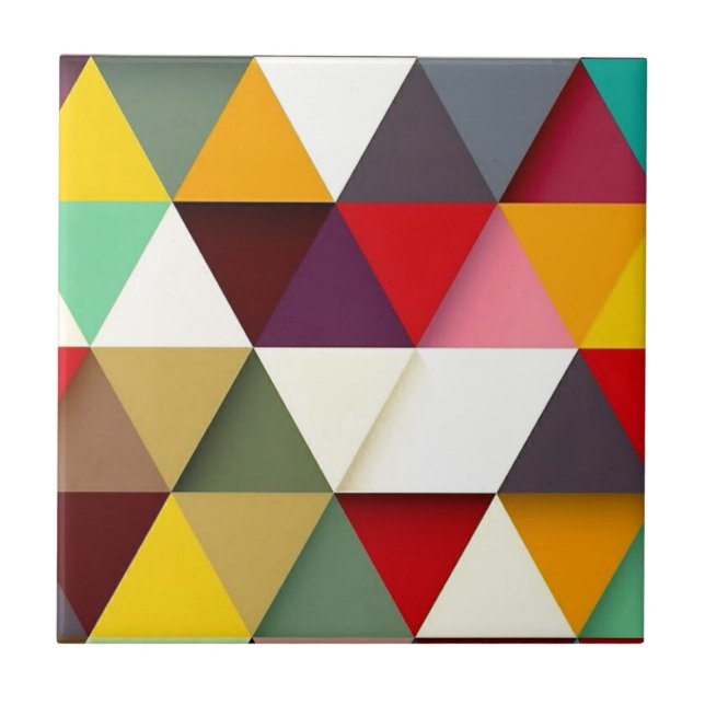Colourful triangle mash-up tile (Front)