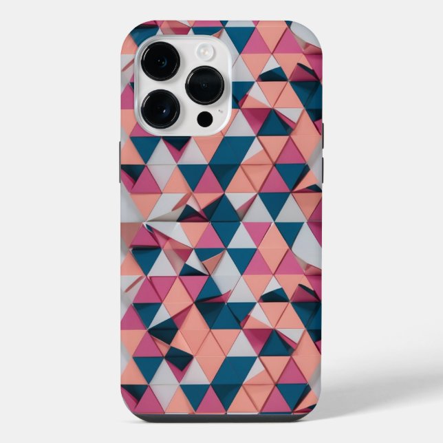 Colourful Triangle Pattern – Modern Retro  iPhone Case (Back)