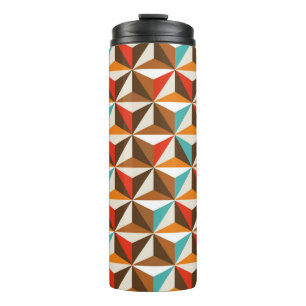 Colourful triangle tiles seamless vintage pattern. thermal tumbler