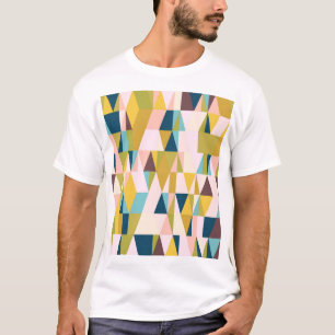 Colourful triangle tiles, vintage background. T-Shirt