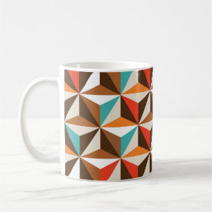 Colourful Triangle Tiles Vintage Pattern Coffee Mug