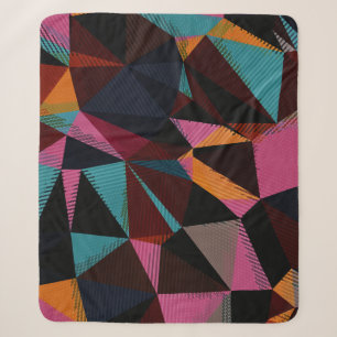 Colourful Triangles Abstract Geometric Background. Sherpa Blanket