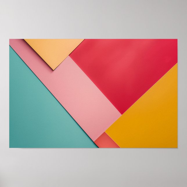 Colourful triangles background poster (Front)