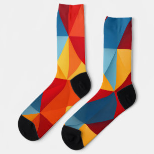 Colourful triangles background socks