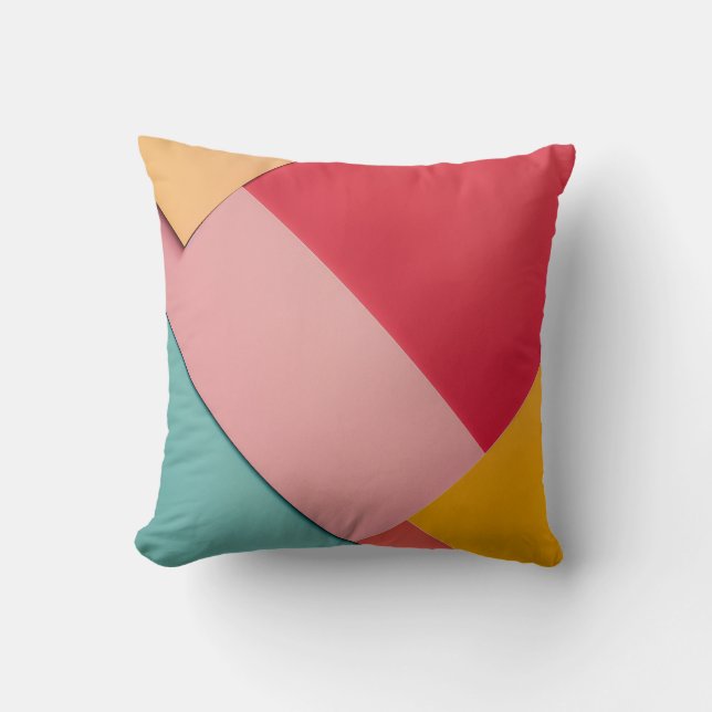 Colourful triangles background throw pillow (Front)
