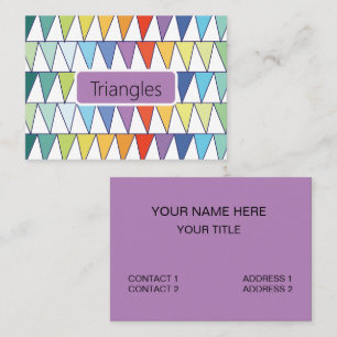 Colourful Triangles Fashion Artist Designer Business Card