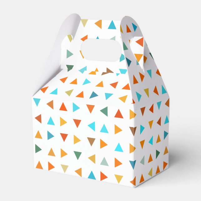Colourful Triangles Favor Box (Front Side)
