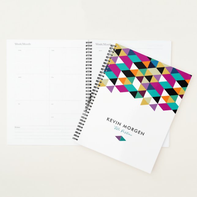 Colourful triangles geometric design planner (Display)