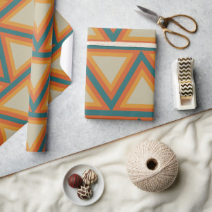 Colourful Triangles Geometric  Wrapping Paper