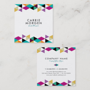 Colourful Triangles Modern Geometric Design Square Business Card
