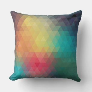 Colourful Triangles Modern Geometric Pattern Throw Pillow