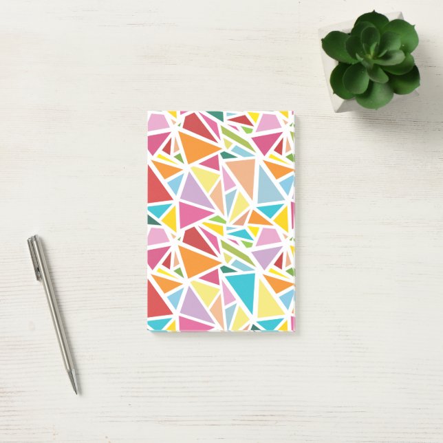 Colourful triangles pattern 2 post-it notes (Office)