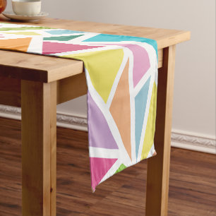 Colourful triangles pattern 2 short table runner