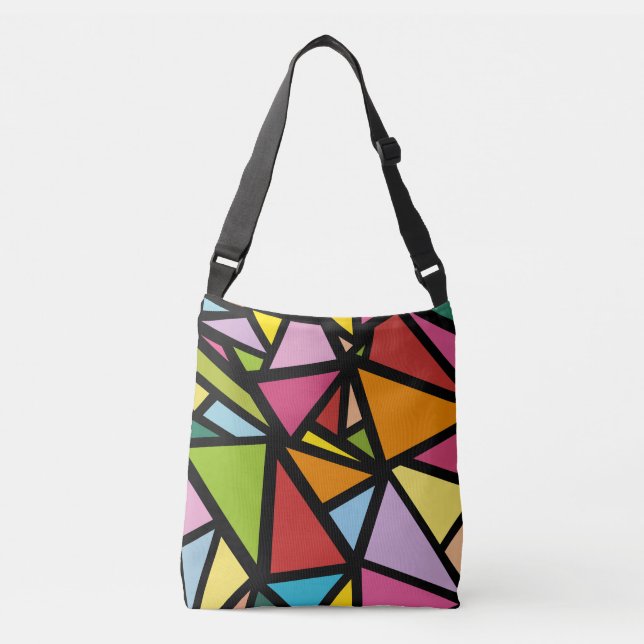 Colourful triangles pattern 3 crossbody bag (Front)