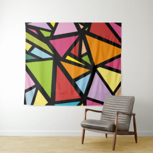 Colourful triangles pattern 3 tapestry