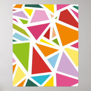 Colourful triangles pattern 4 poster