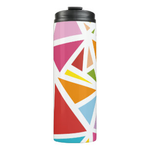 Colourful triangles pattern 4 thermal tumbler