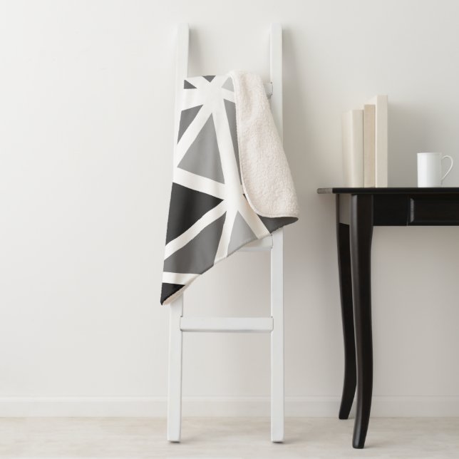 Colourful triangles pattern 5 sherpa blanket (In Situ)