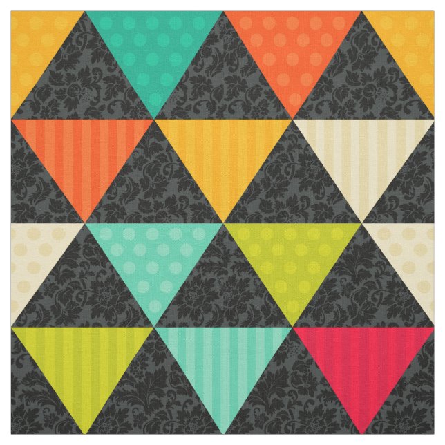 Colourful Triangles Pattern Fabric (Swatch)