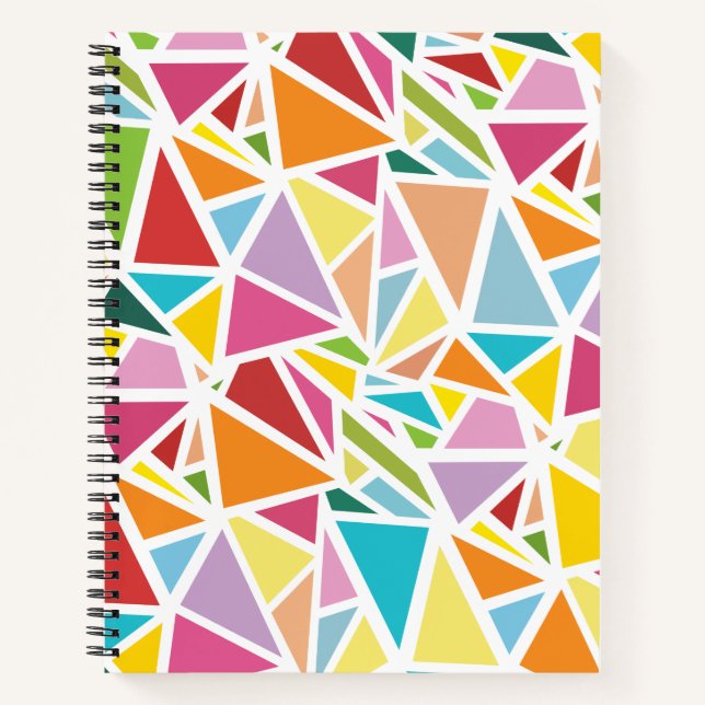 Colourful triangles pattern notebook (Front)
