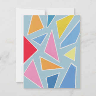 Colourful Triangles Pattern on Blue Card
