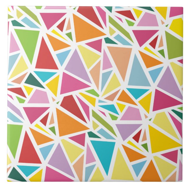 Colourful triangles pattern tile (Front)