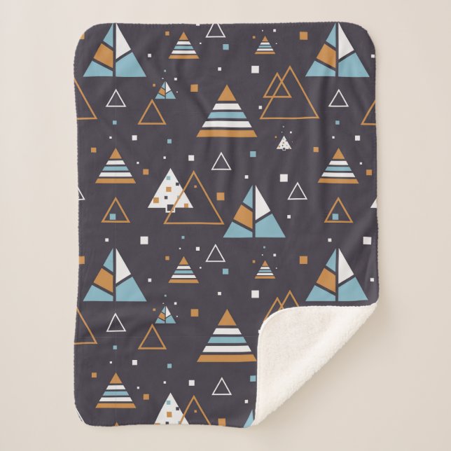 Colourful Triangles Seamless Pattern Sherpa Blanket (Front)