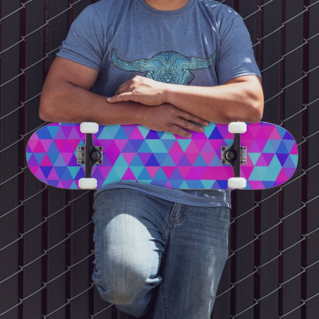 Colourful Triangles Skateboard (Outdoor 3)