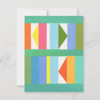 Colourful Triangles & Stripes Card