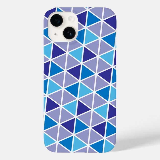 Colourful triangles tessellation in cool blue Case-Mate iPhone case (Back)
