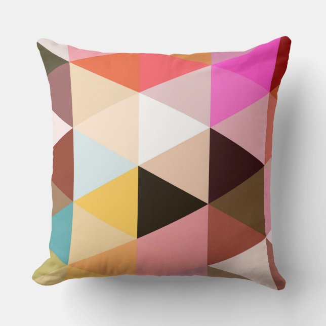 Colourful Triangles  Throw Pillow (Front)