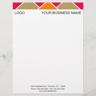 Colourful Triangles Top Letterhead