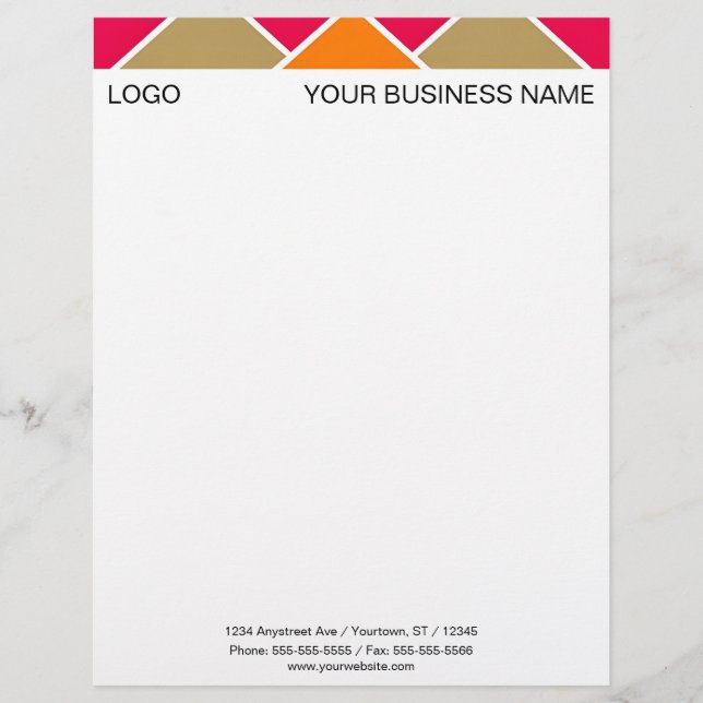 Colourful Triangles Top Letterhead (Front)