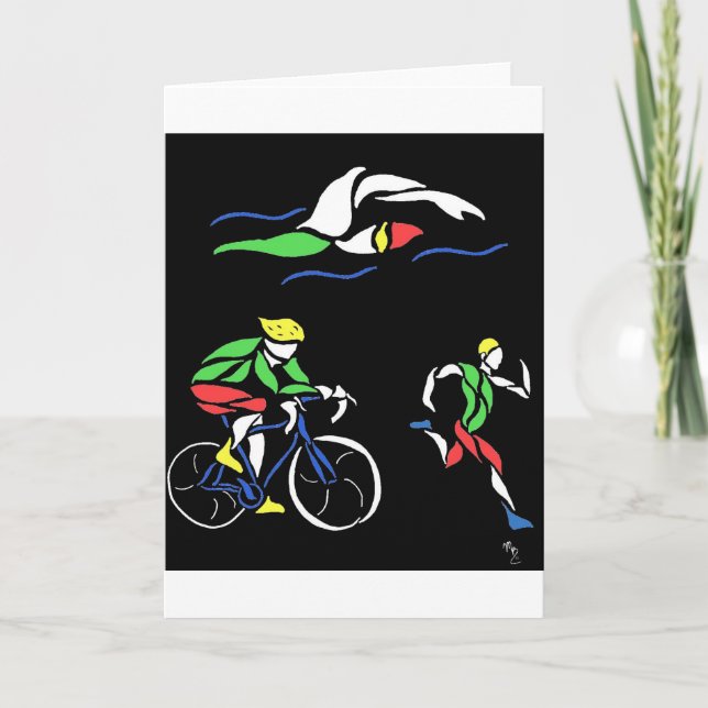 Colourful Triathlon Design Card (Front)