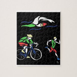Colourful Triathlon Design Jigsaw Puzzle