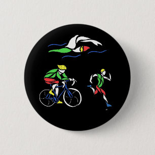 Colourful Triathlon Design Pinback Button