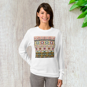 Colourful Tribal Aztec Pattern Boho Geometric T-Shirt